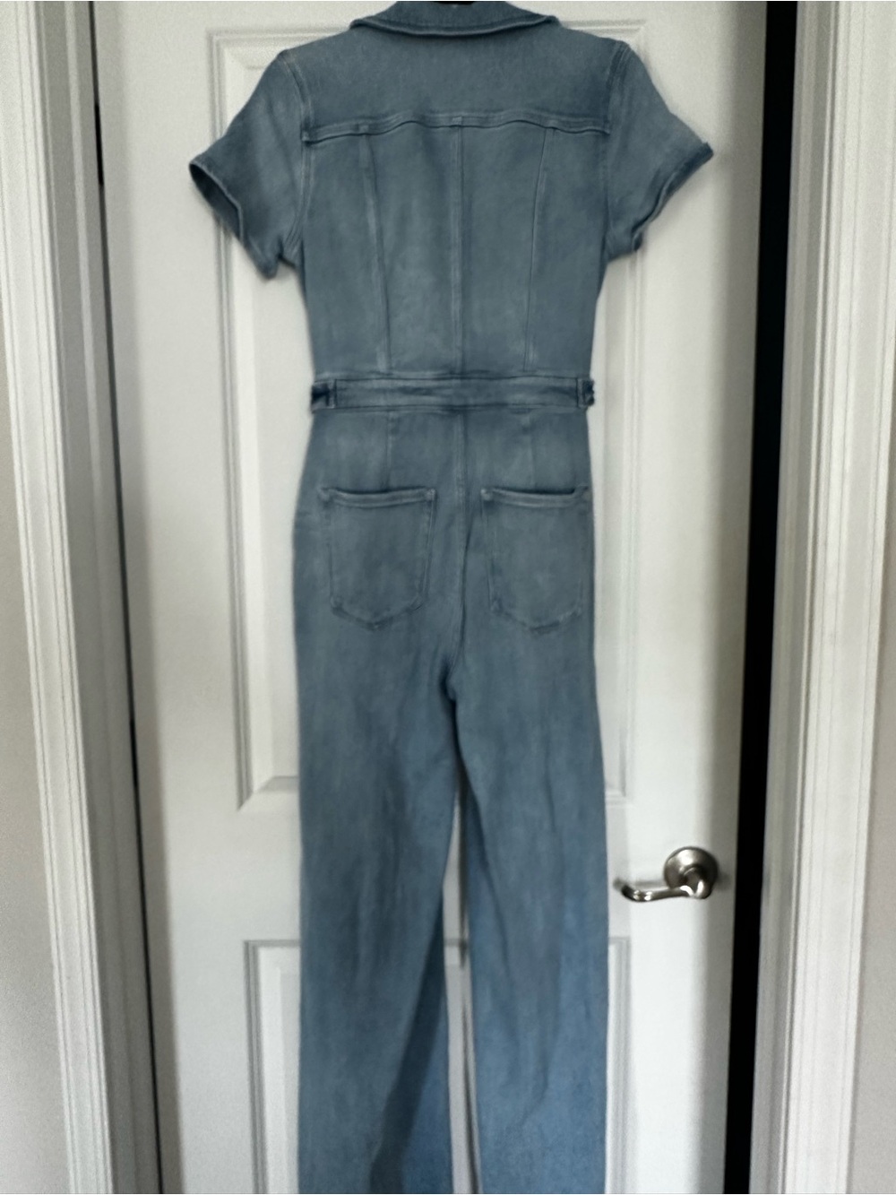 Good American Fit For Success Palazzo Jumpsuit Size M Light Wash Denim - Picture 2 of 5